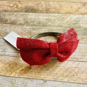 Betsey Johnson Pave Crystal Red Bow Bracelet
